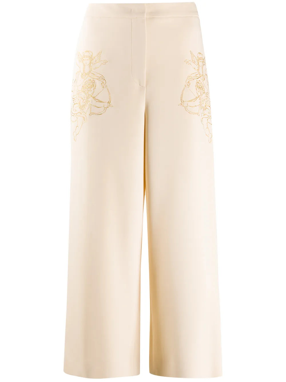 Embroidered Cupid Cropped Trousers