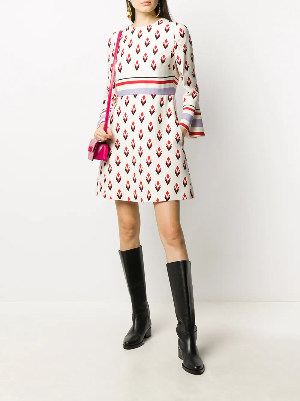 Geometric-Print Dress