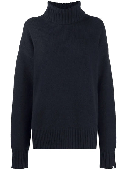 Roll Neck Rib-Trimmed Jumper