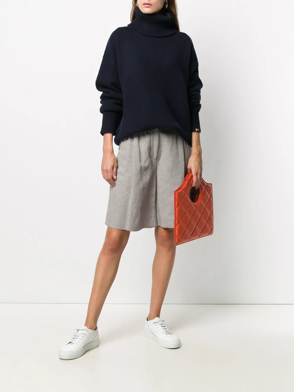 Roll Neck Rib-Trimmed Jumper