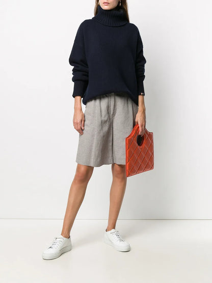 Roll Neck Rib-Trimmed Jumper