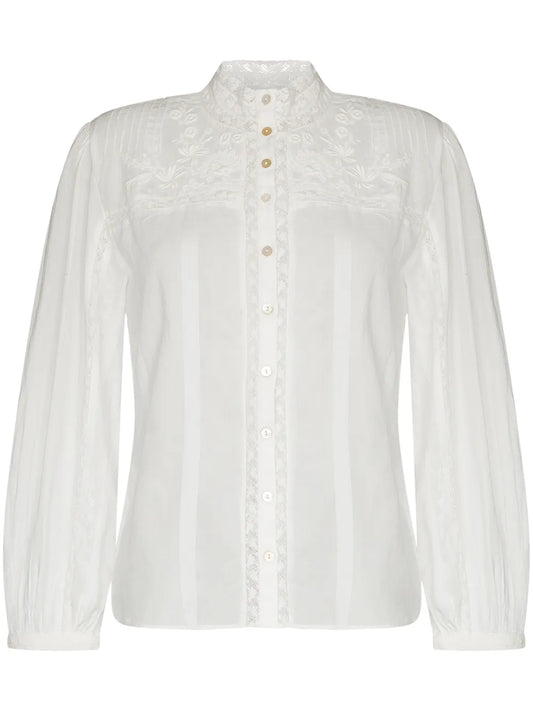 Ronda Floral-Embroidery Blouse
