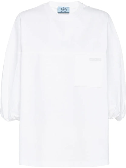 Gathered-Sleeve Jersey T-Shirt