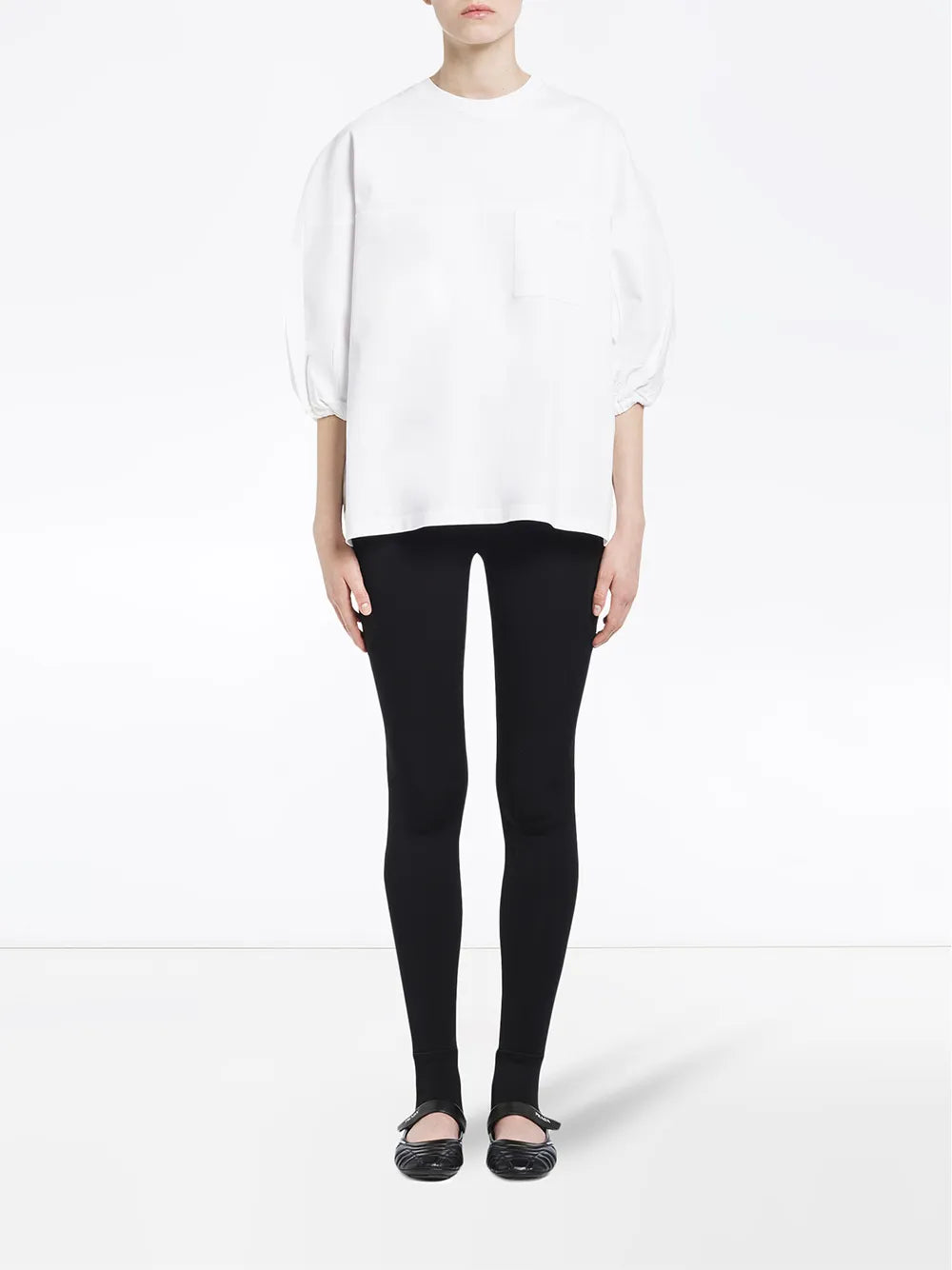 Gathered-Sleeve Jersey T-Shirt