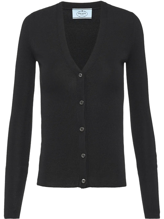 V-Neck Cashmere-Silk Cardigan