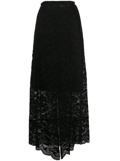 Split-Hem Lace Midi Skirt
