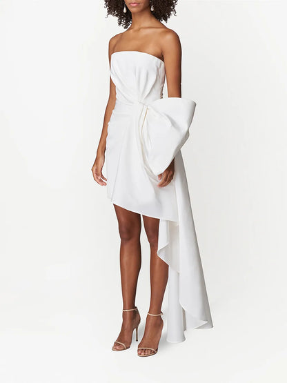 Bow-Detail Silk Minidress