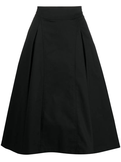 Box-Pleat A-Line Midi Skirt