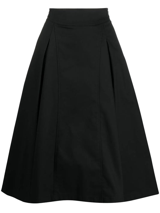 Box-Pleat A-Line Midi Skirt