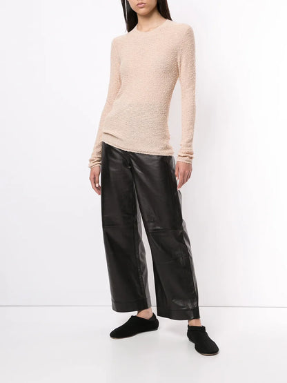 High-Waist Leather Culottes
