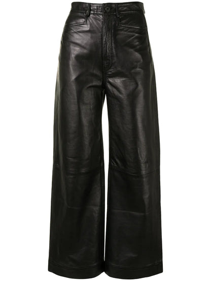 High-Waist Leather Culottes