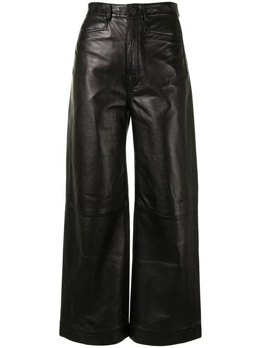 High-Waist Leather Culottes
