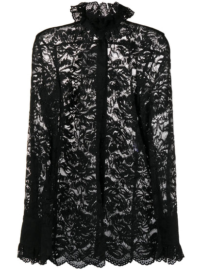 Semi-Sheer Lace Blouse