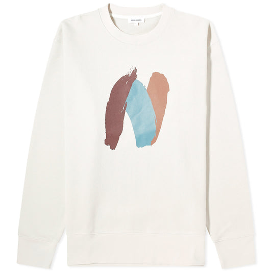 Arne Relaxed Paint N Logo Crew Sweatshirt