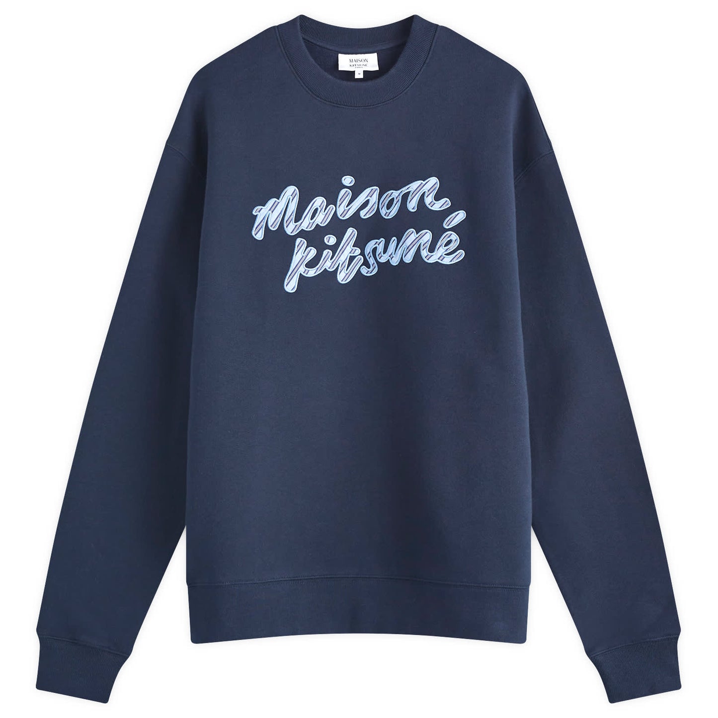 Handwriting Striped Comfort Crew Sweatshirt