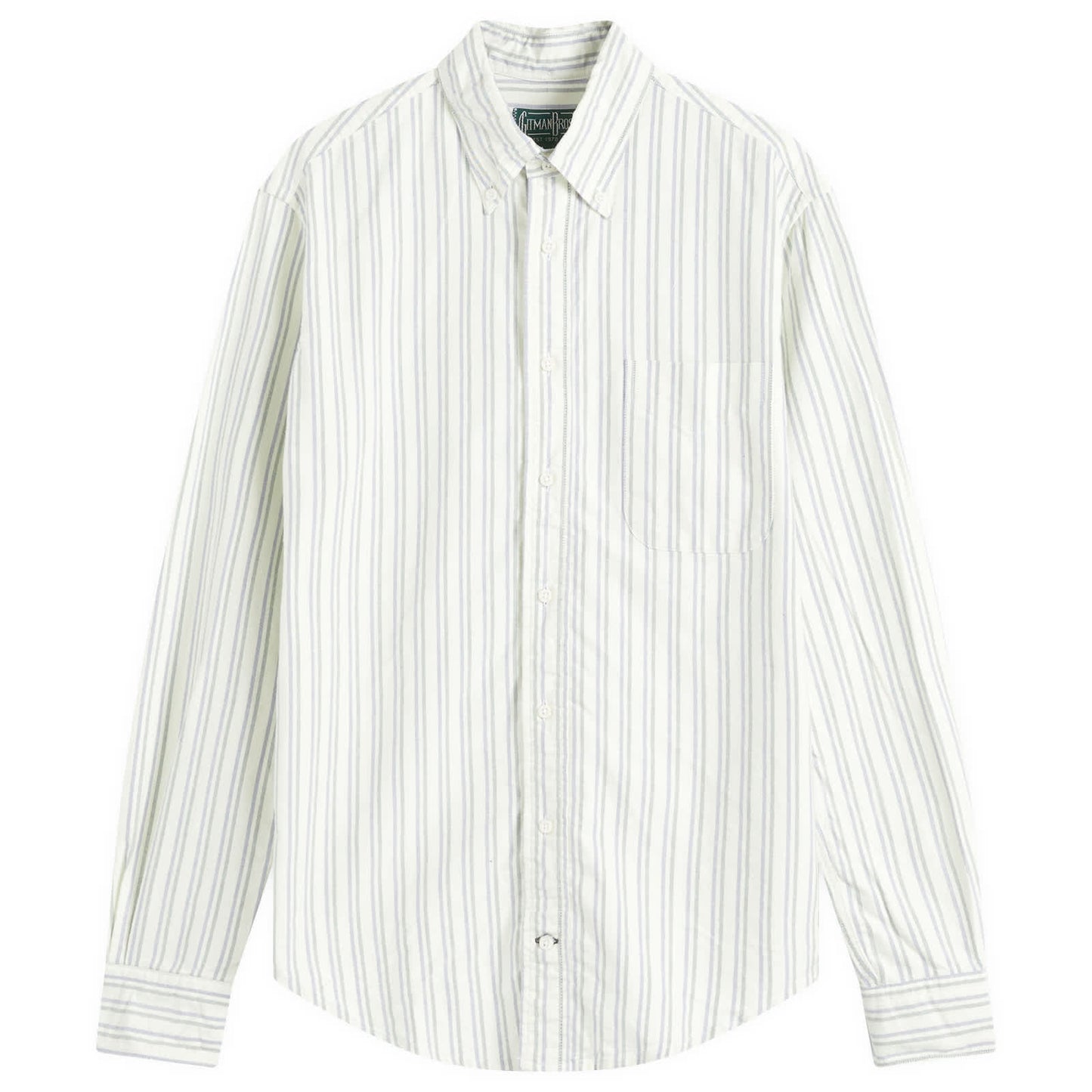 Button Down Brushed Split Stripe Oxford Shirt