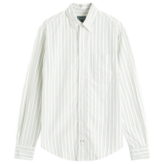 Button Down Brushed Split Stripe Oxford Shirt