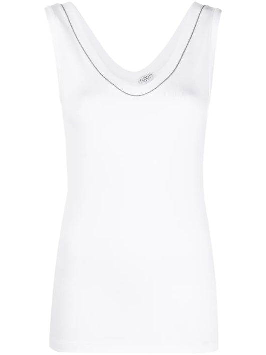 Crystal-Detail Vest Top