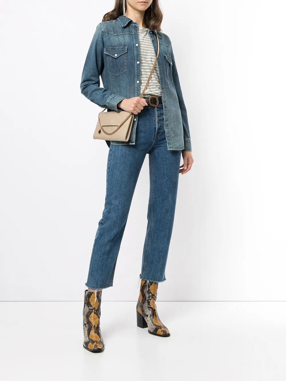 Classic-Collar Denim Shirt