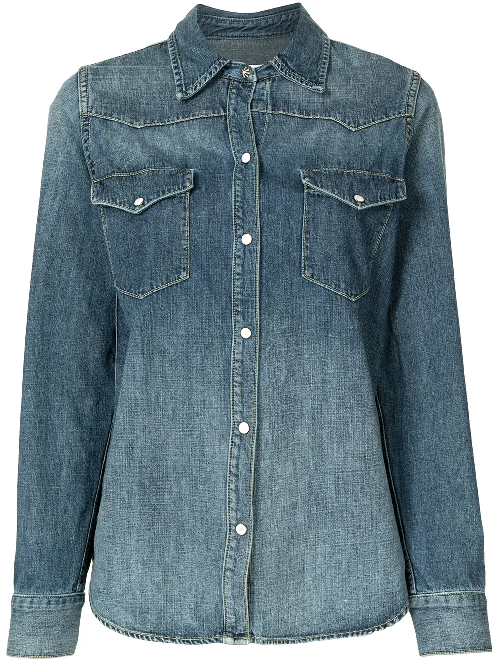 Classic-Collar Denim Shirt