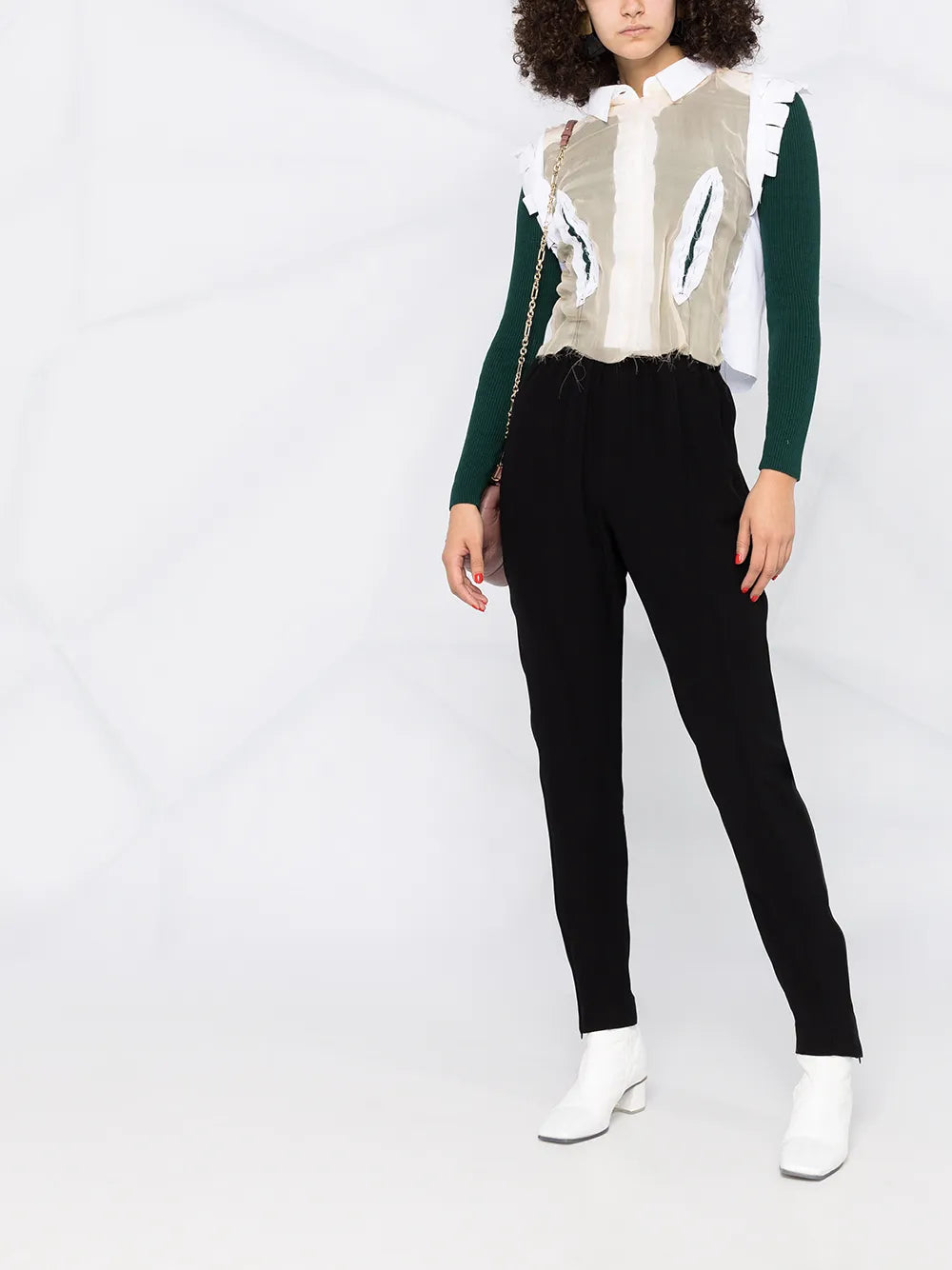 Elasticated Waistband Tapered Trousers
