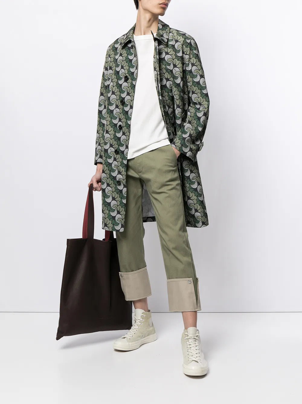 Contrast Turn-Up Trousers