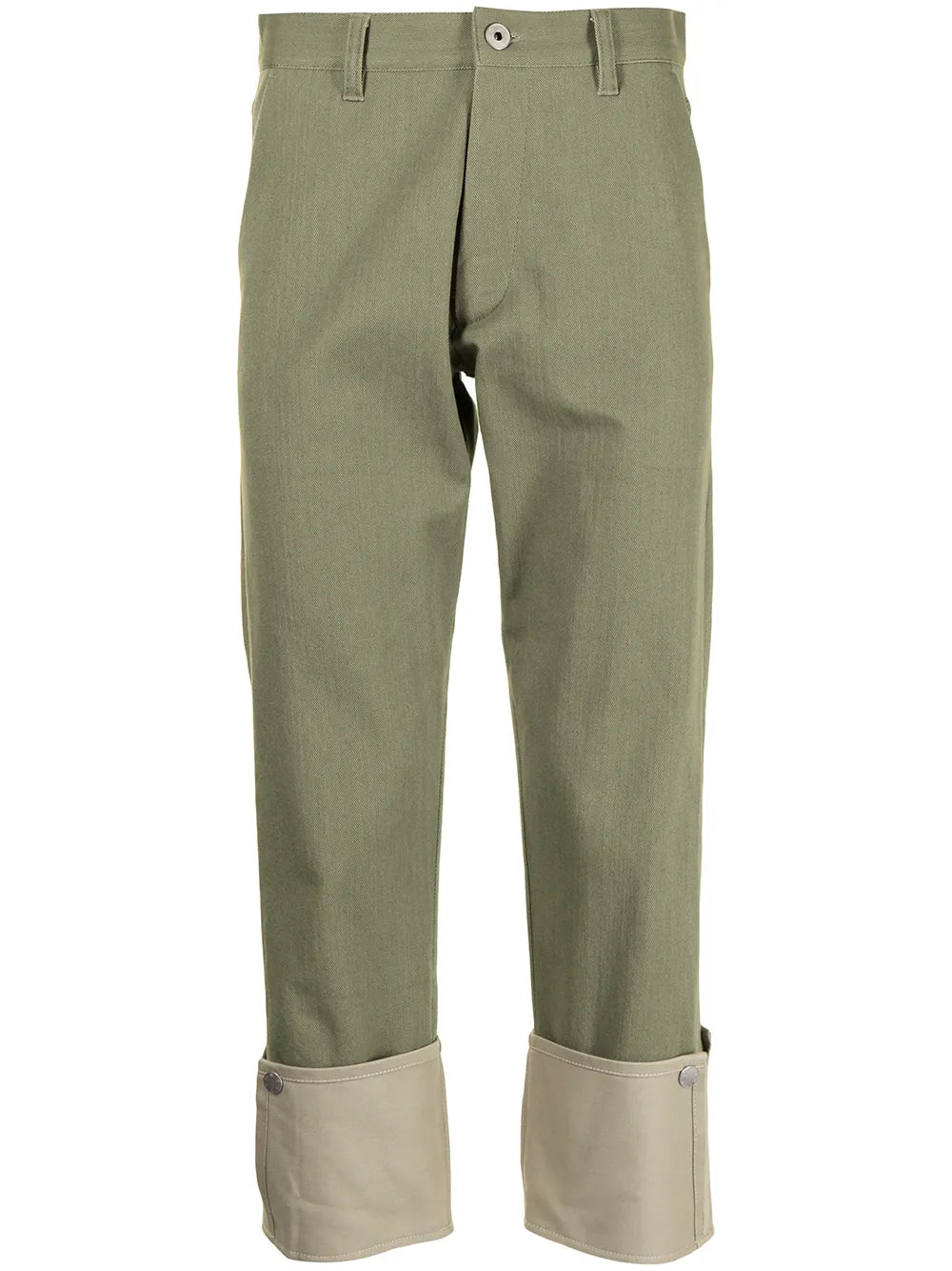 Contrast Turn-Up Trousers