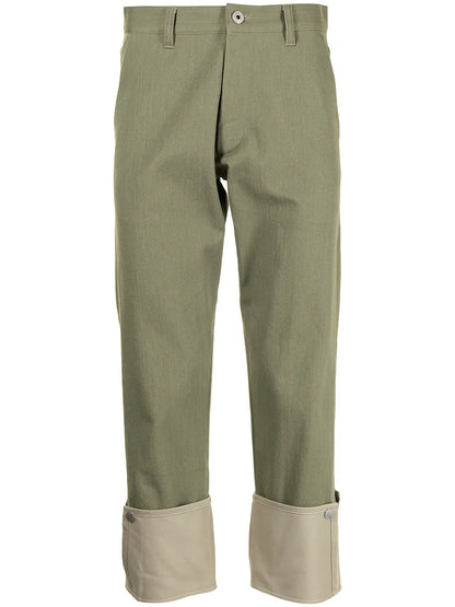 Contrast Turn-Up Trousers