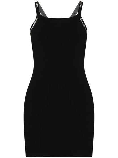 Logo-Tape Sleeveless Minidress