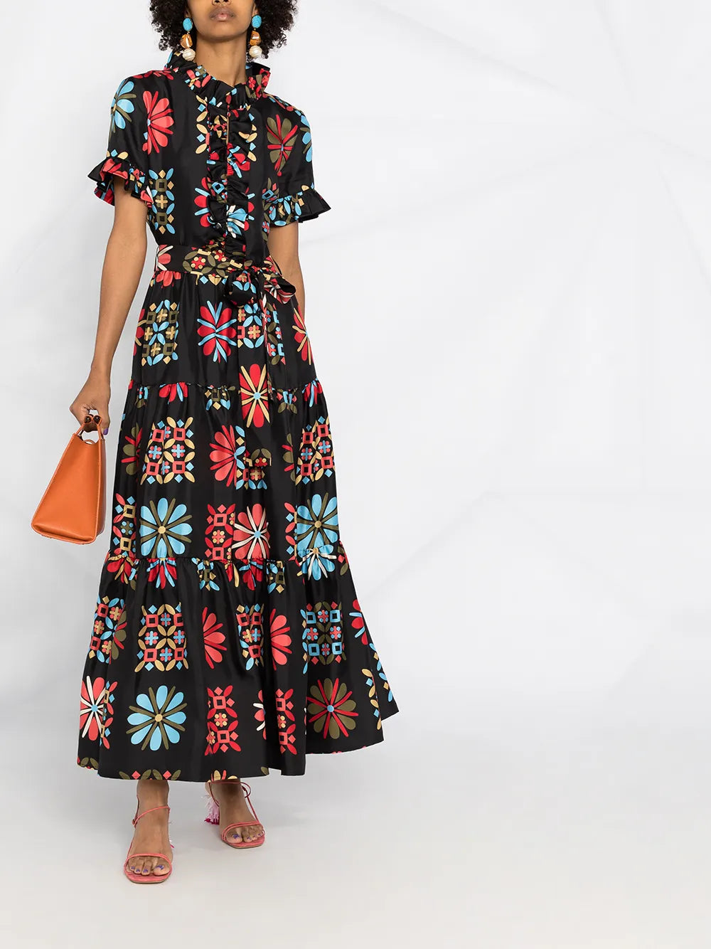 Long And Sassy Tiered Silk Dress