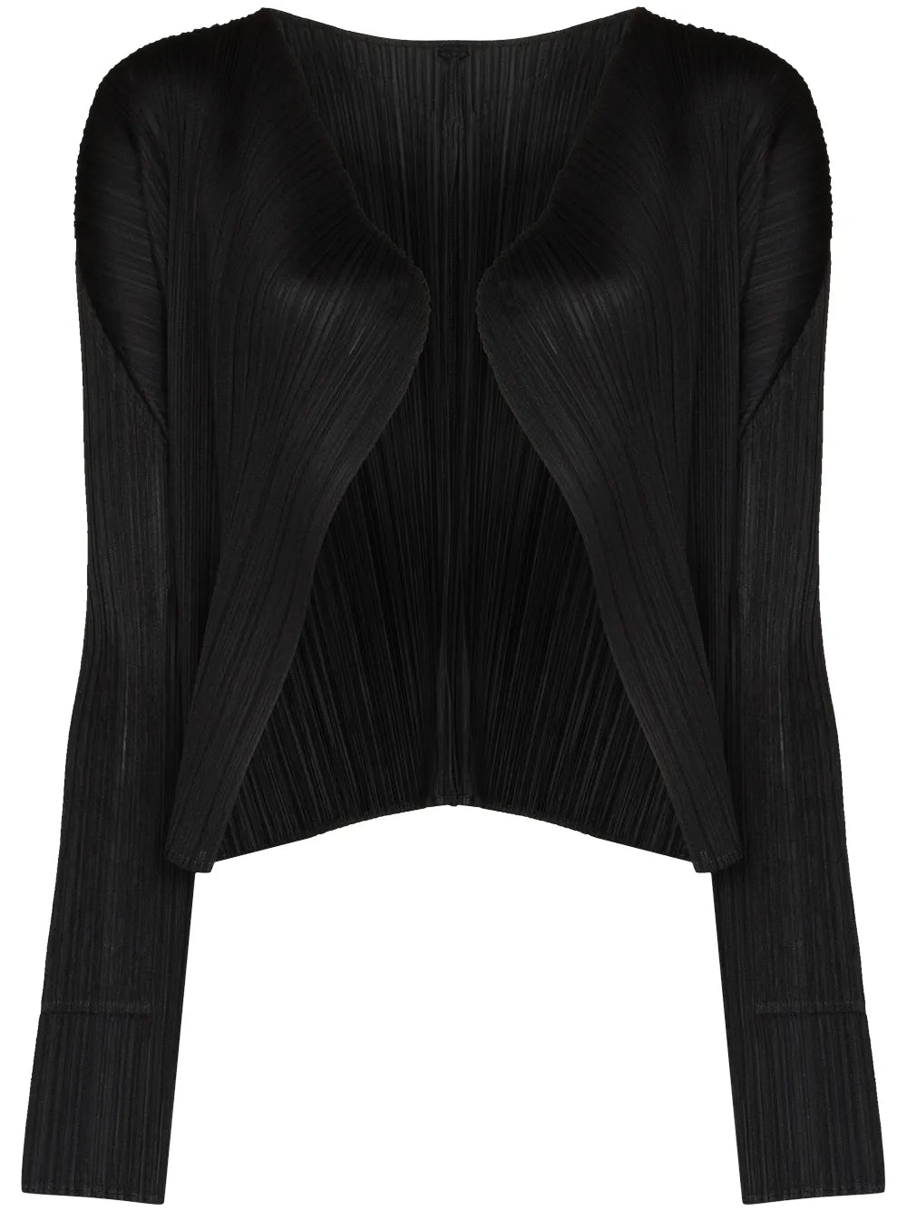 Plissé Long-Sleeve Cardigan