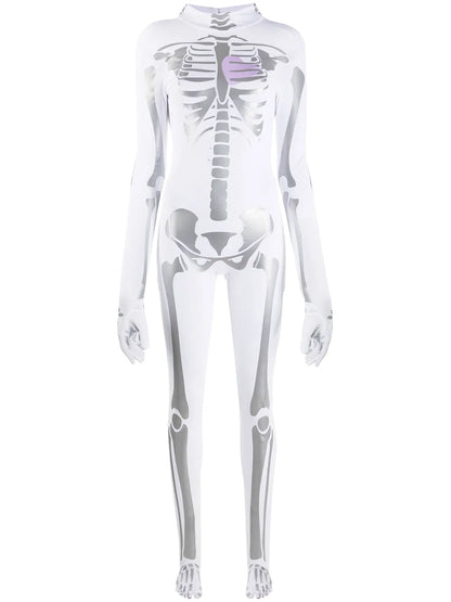 Skeleton-Print Playsuit