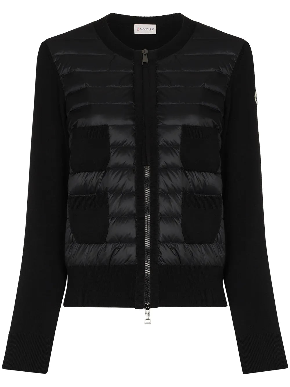 Padded-Panel Knitted Cardigan