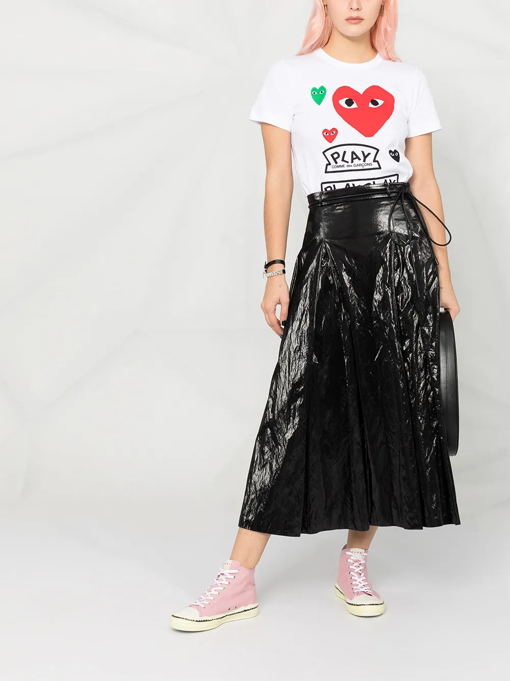 Short-Sleeved Heart Print T-Shirt