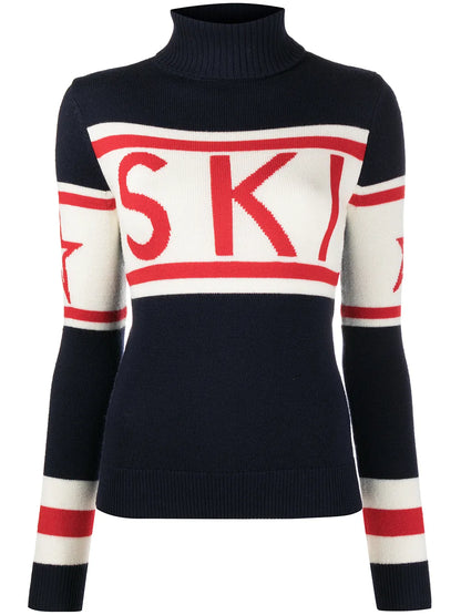 Ski Intarsia Knit Roll Neck Jumper
