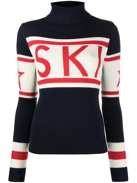 Ski Intarsia Knit Roll Neck Jumper