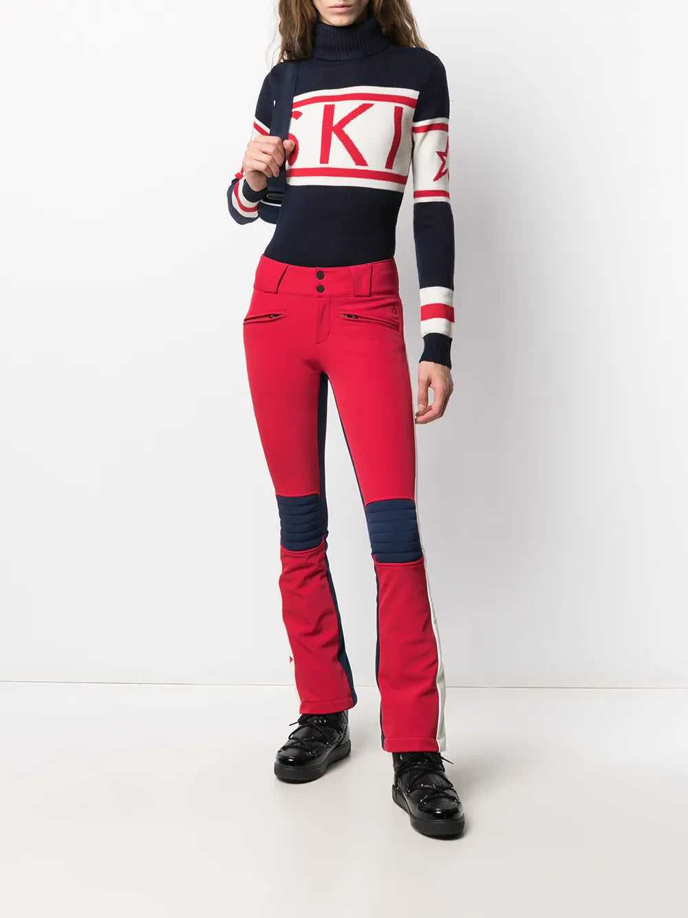 Ski Intarsia Knit Roll Neck Jumper