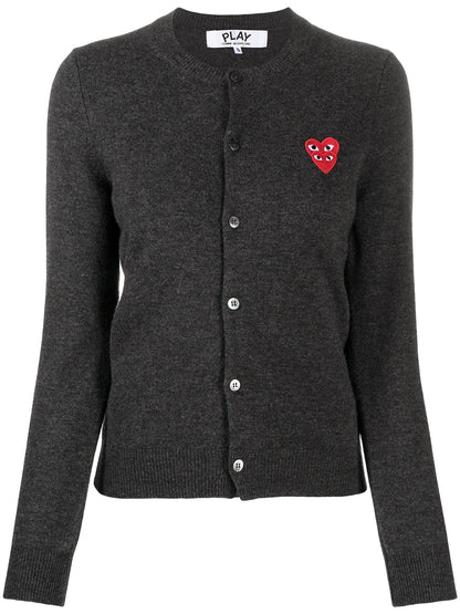 Overlapping Heart Wool Cardigan