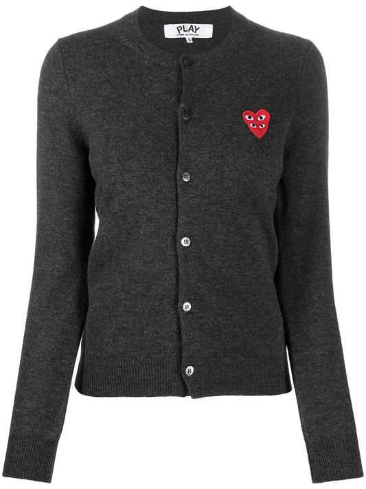 Overlapping Heart Wool Cardigan