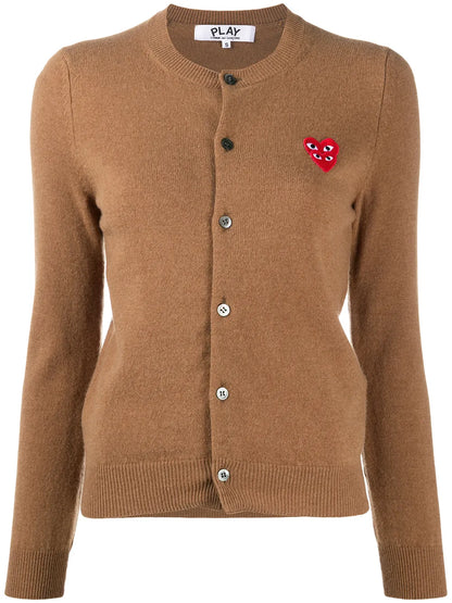 Embroidered-Logo Knit Cardigan