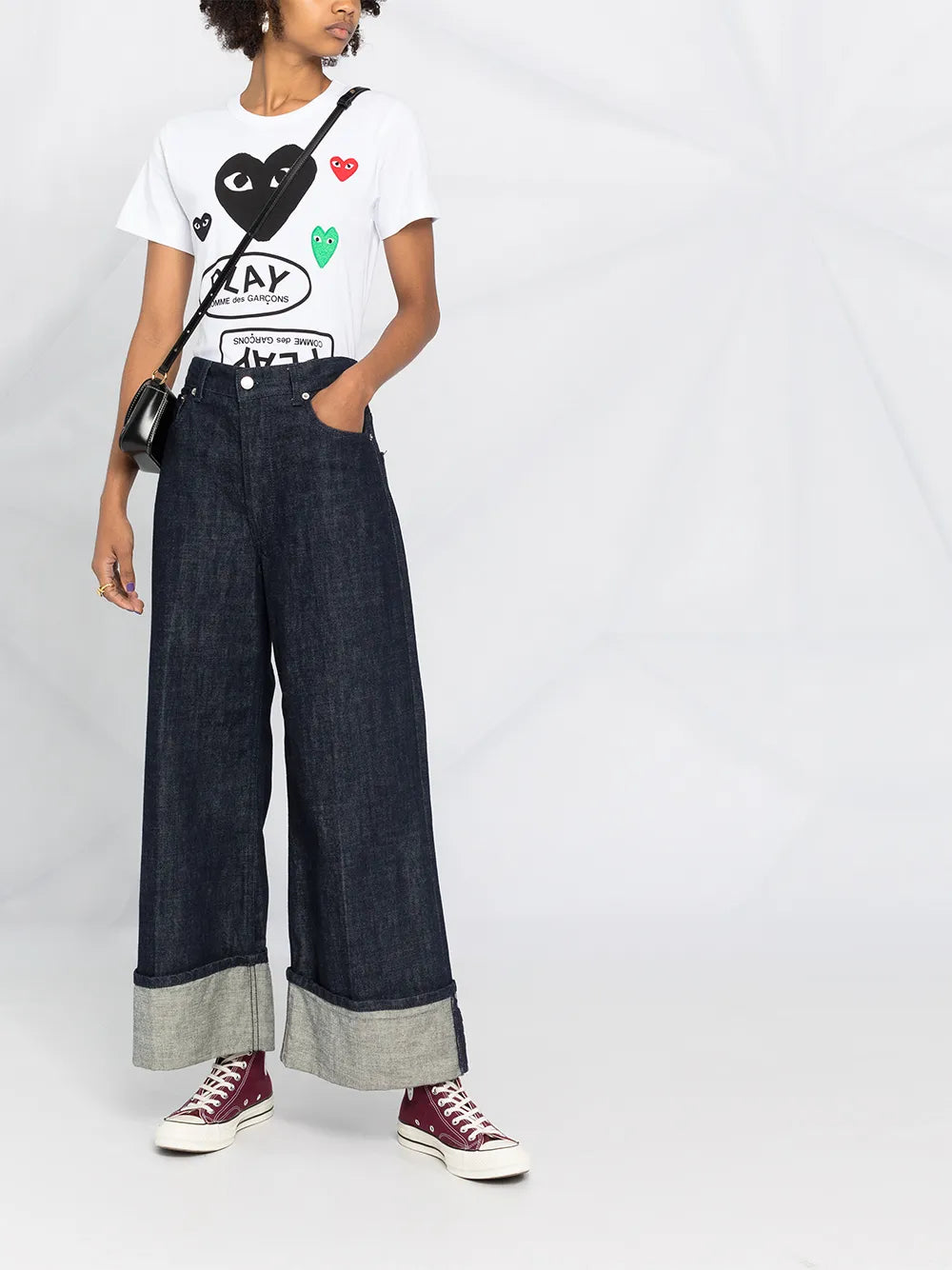 Logo-Print Heart-Motif T-Shirt