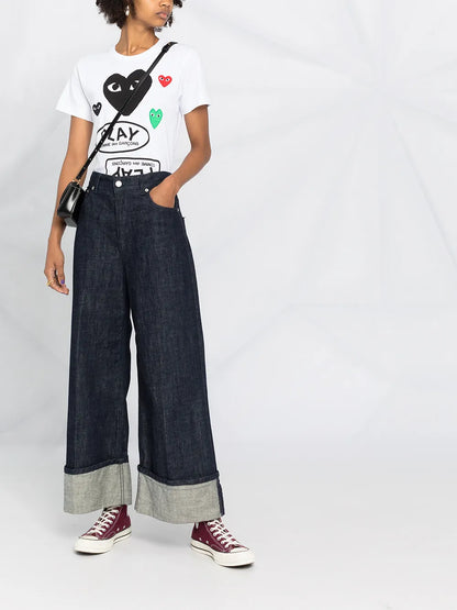 Logo-Print Heart-Motif T-Shirt
