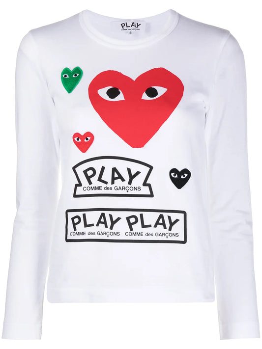 Long-Sleeved Multi-Logo T-Shirt