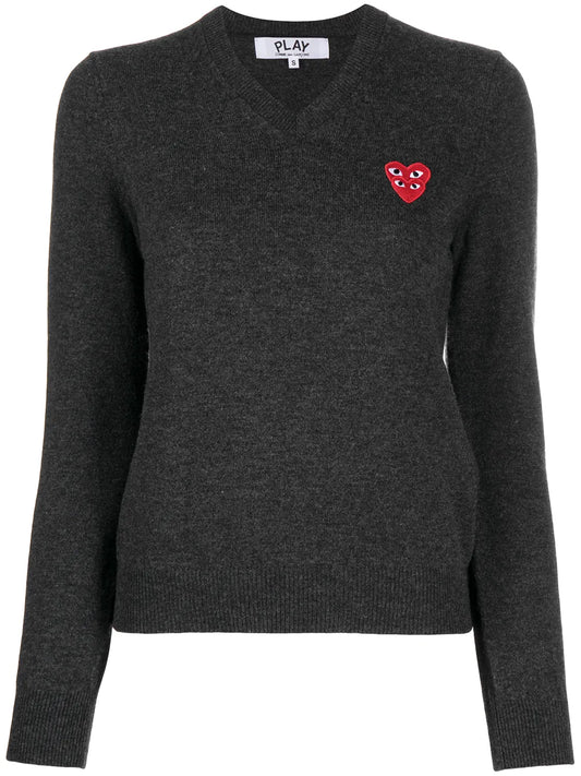 V-Neck Overlapping Heart Top