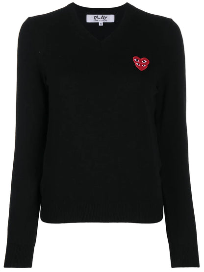 V-Neck Overlapping Heart Top
