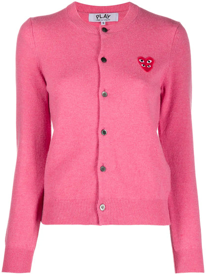 Overlapping Heart Wool Cardigan