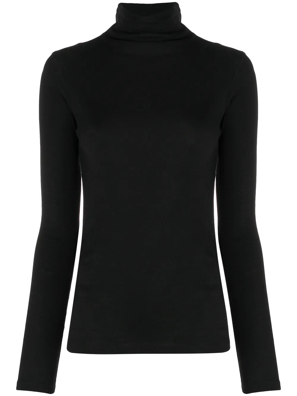 Roll-Neck Cotton Blouse