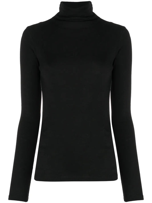 Roll-Neck Cotton Blouse