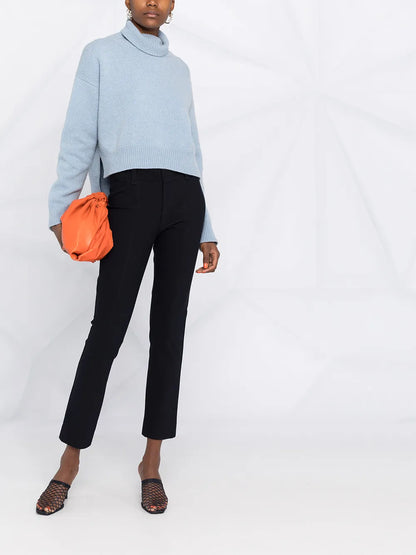 High-Waist Cropped Skinny Trousers