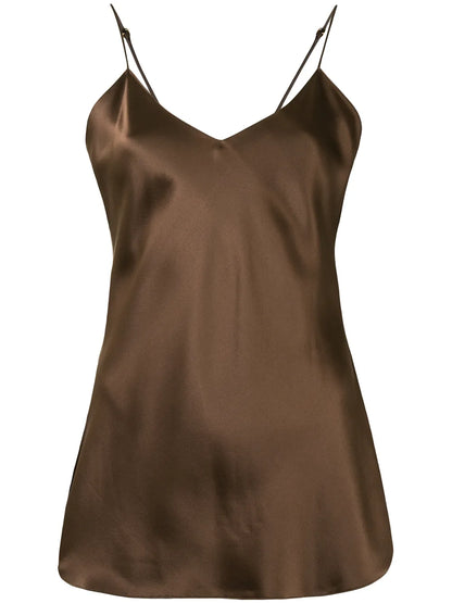 V-Neck Silk Slip Top